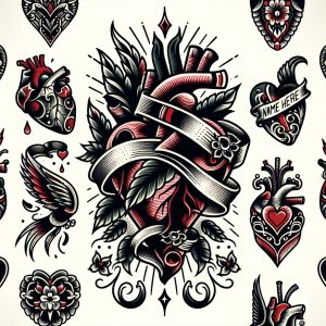 American Traditional Heart Tattoo Generator