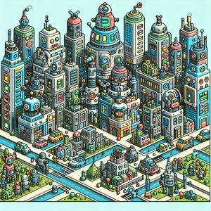 Cartoon Robot City Generator