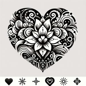 Script Heart Tattoo Generator